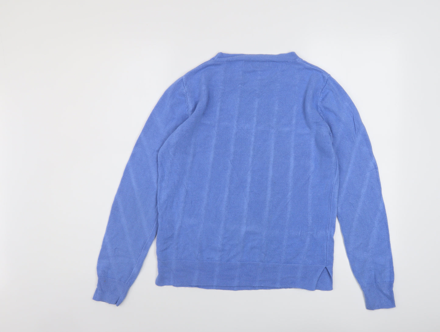 Marks and Spencer Womens Blue Round Neck Acrylic Pullover Jumper Size 10
