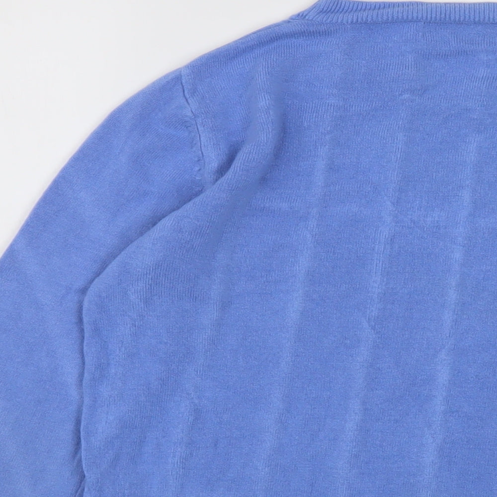Marks and Spencer Womens Blue Round Neck Acrylic Pullover Jumper Size 10