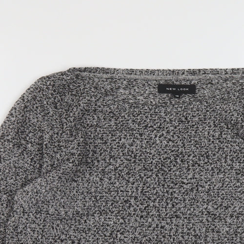 New Look Womens Grey Round Neck Polyester Pullover Jumper Size 10