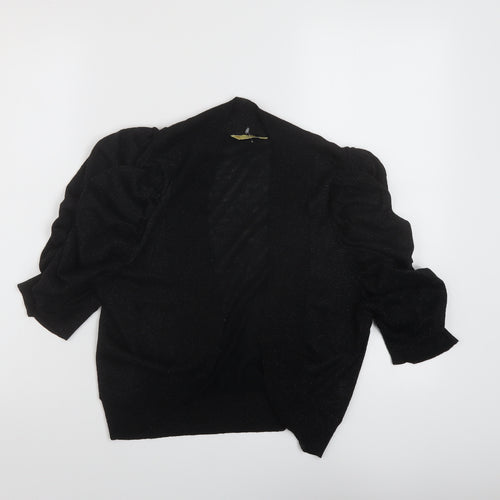 Agenda Womens Black V-Neck Viscose Shrug Jumper Size 12