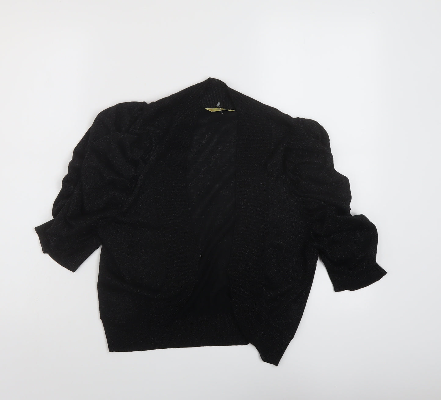 Agenda Womens Black V-Neck Viscose Shrug Jumper Size 12