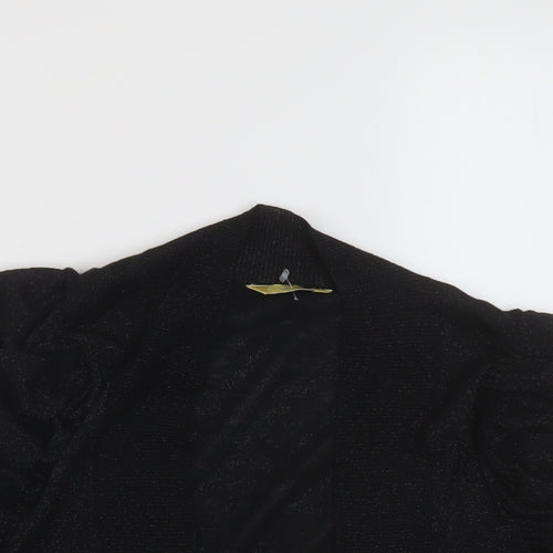 Agenda Womens Black V-Neck Viscose Shrug Jumper Size 12
