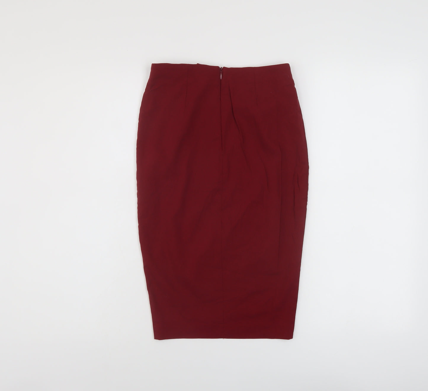 ASOS Womens Red Viscose Bandage Skirt Size 4 Zip
