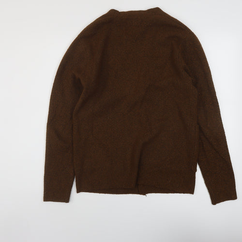 Pull&Bear Womens Brown V-Neck Acrylic Cardigan Jumper Size S
