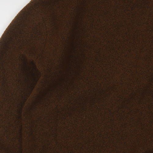 Pull&Bear Womens Brown V-Neck Acrylic Cardigan Jumper Size S