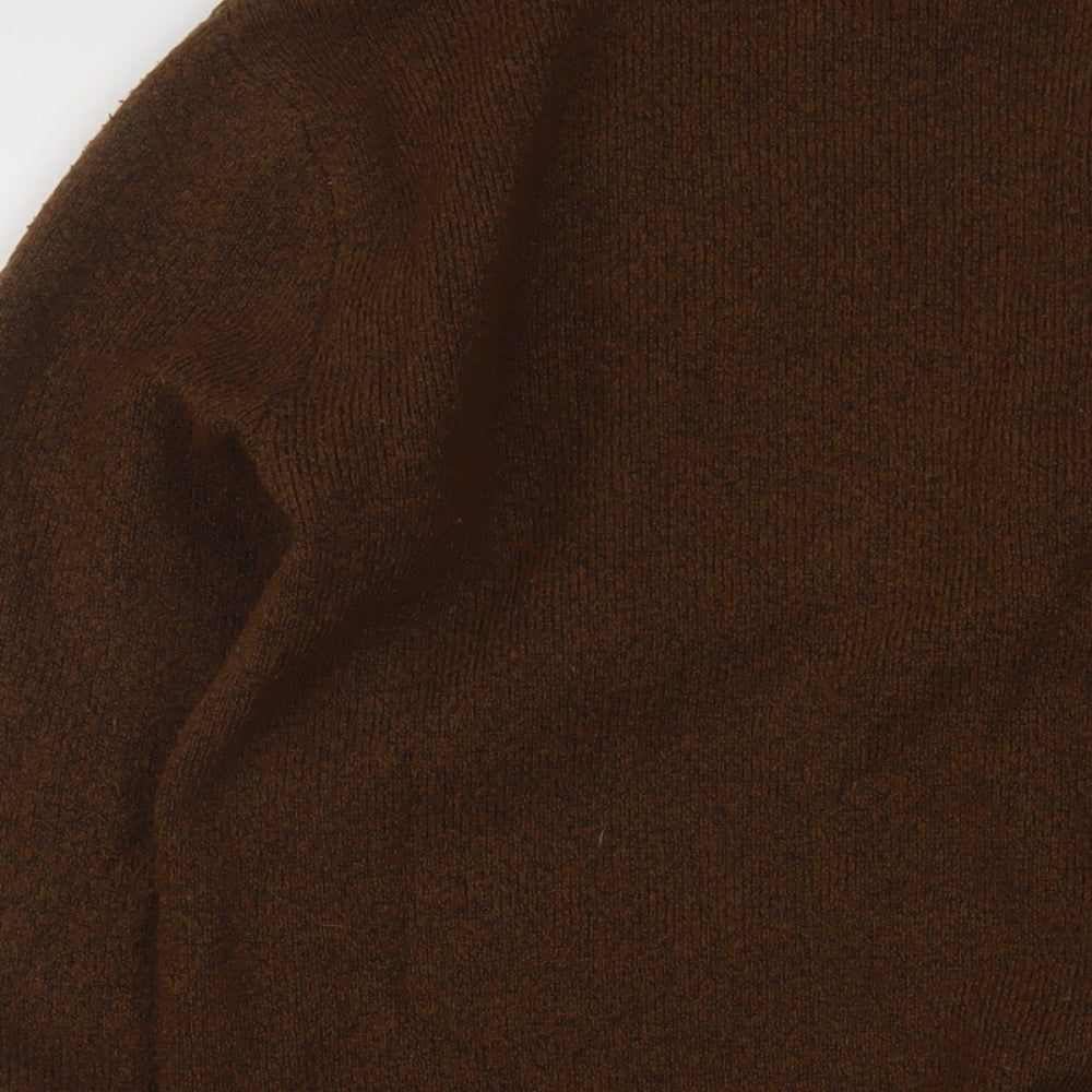 Pull&Bear Womens Brown V-Neck Acrylic Cardigan Jumper Size S