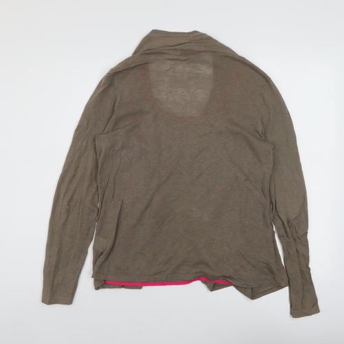 Edina Ronay Womens Brown Round Neck Linen Pullover Jumper Size 14