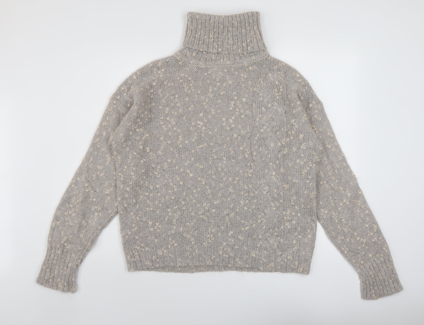 La Redoute Womens Grey Roll Neck Acrylic Pullover Jumper Size 14
