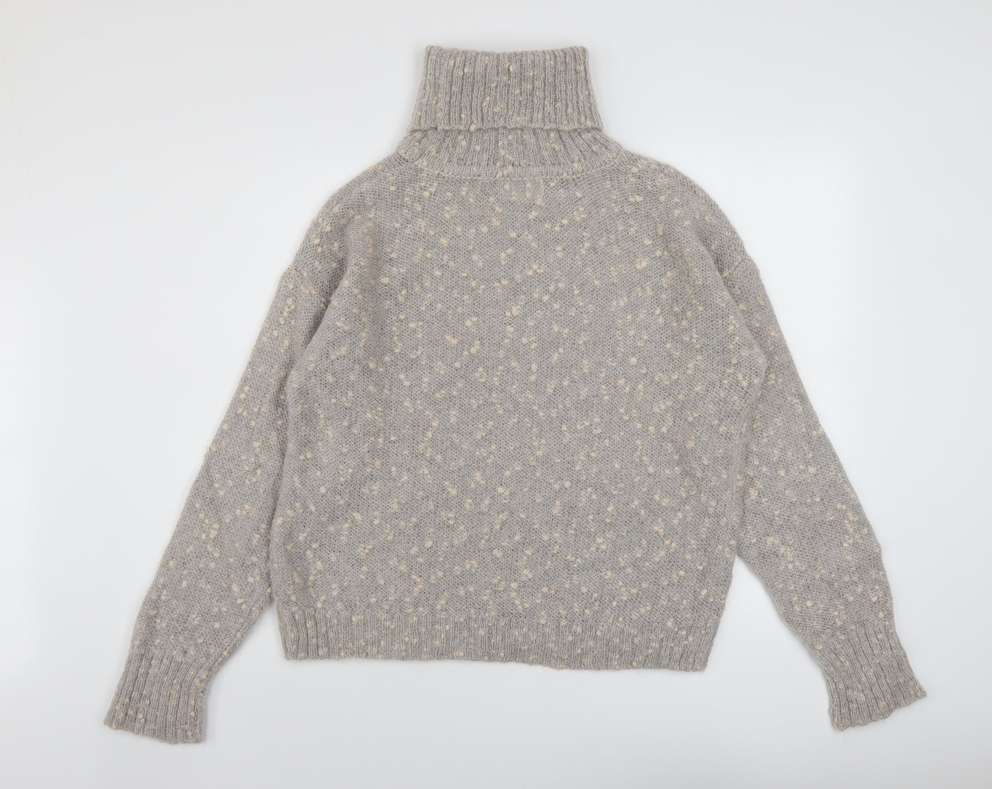 La Redoute Womens Grey Roll Neck Acrylic Pullover Jumper Size 14
