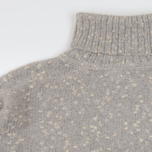 La Redoute Womens Grey Roll Neck Acrylic Pullover Jumper Size 14