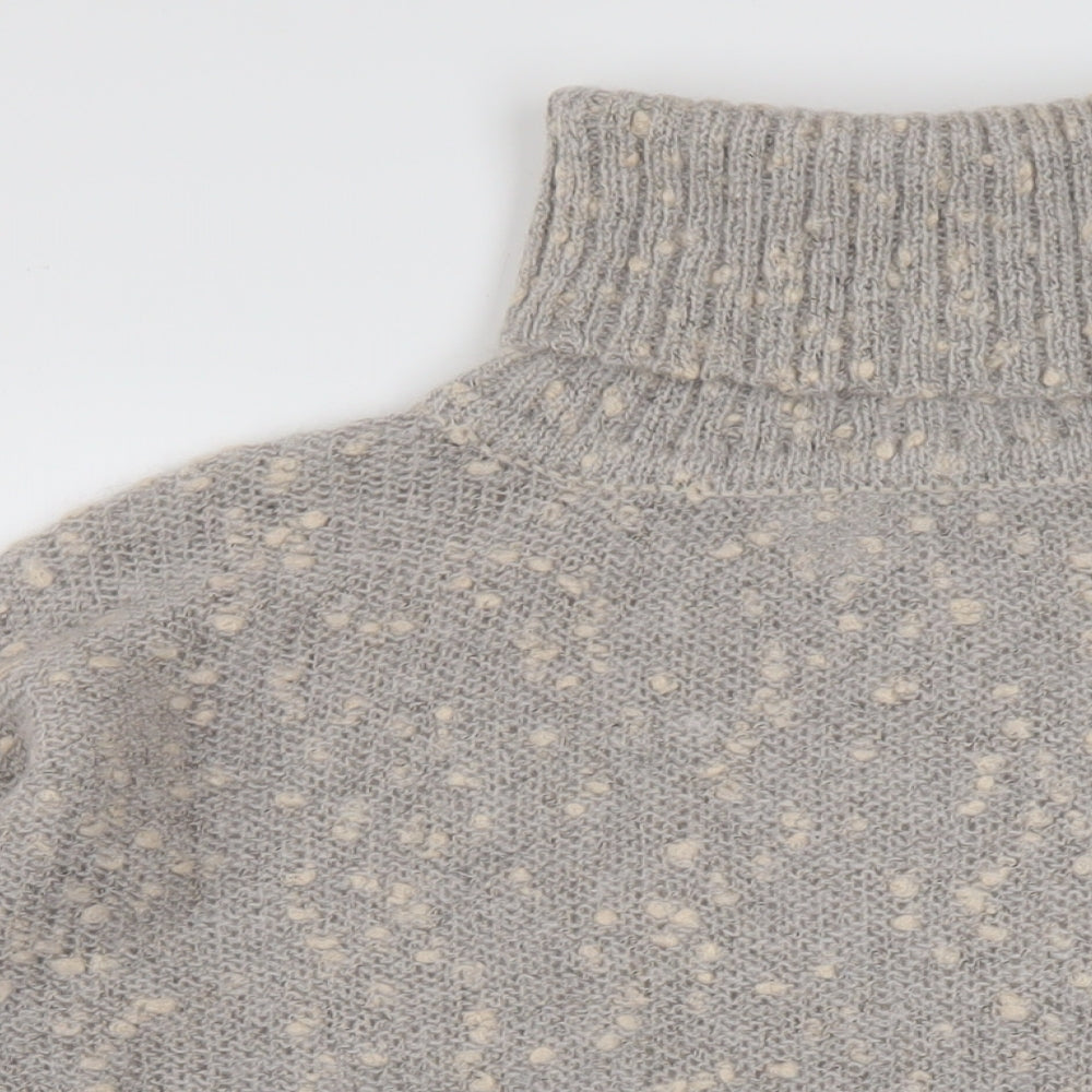 La Redoute Womens Grey Roll Neck Acrylic Pullover Jumper Size 14