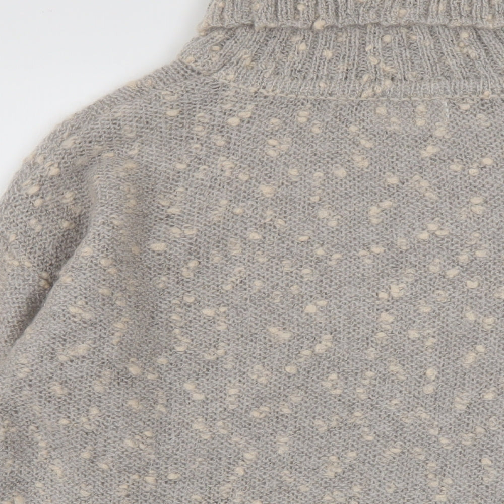 La Redoute Womens Grey Roll Neck Acrylic Pullover Jumper Size 14