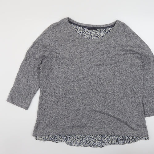 Marks and Spencer Womens Grey Round Neck Cotton Pullover Jumper Size 20