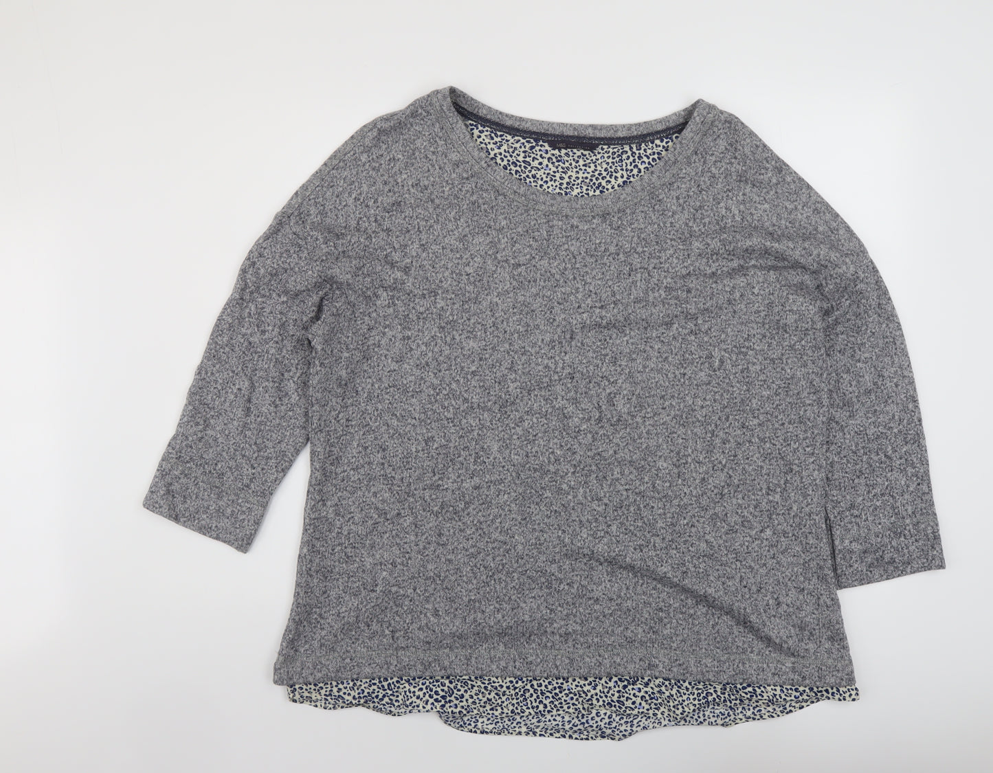 Marks and Spencer Womens Grey Round Neck Cotton Pullover Jumper Size 20