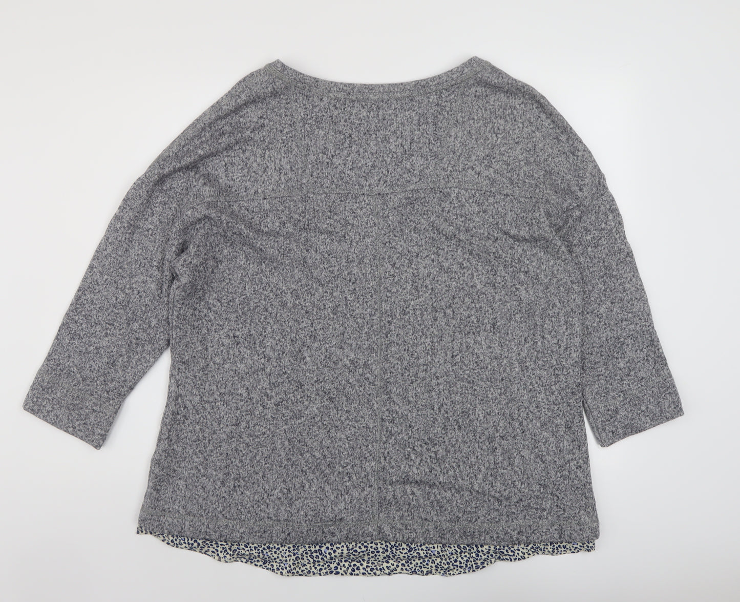 Marks and Spencer Womens Grey Round Neck Cotton Pullover Jumper Size 20