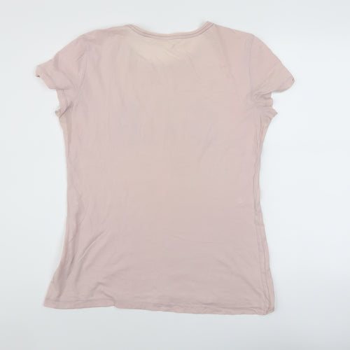 Gap Womens Pink Cotton Basic T-Shirt Size L Round Neck