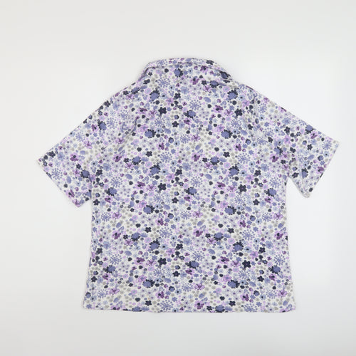 EWM Womens Multicoloured Floral Cotton Basic Polo Size 14 Collared