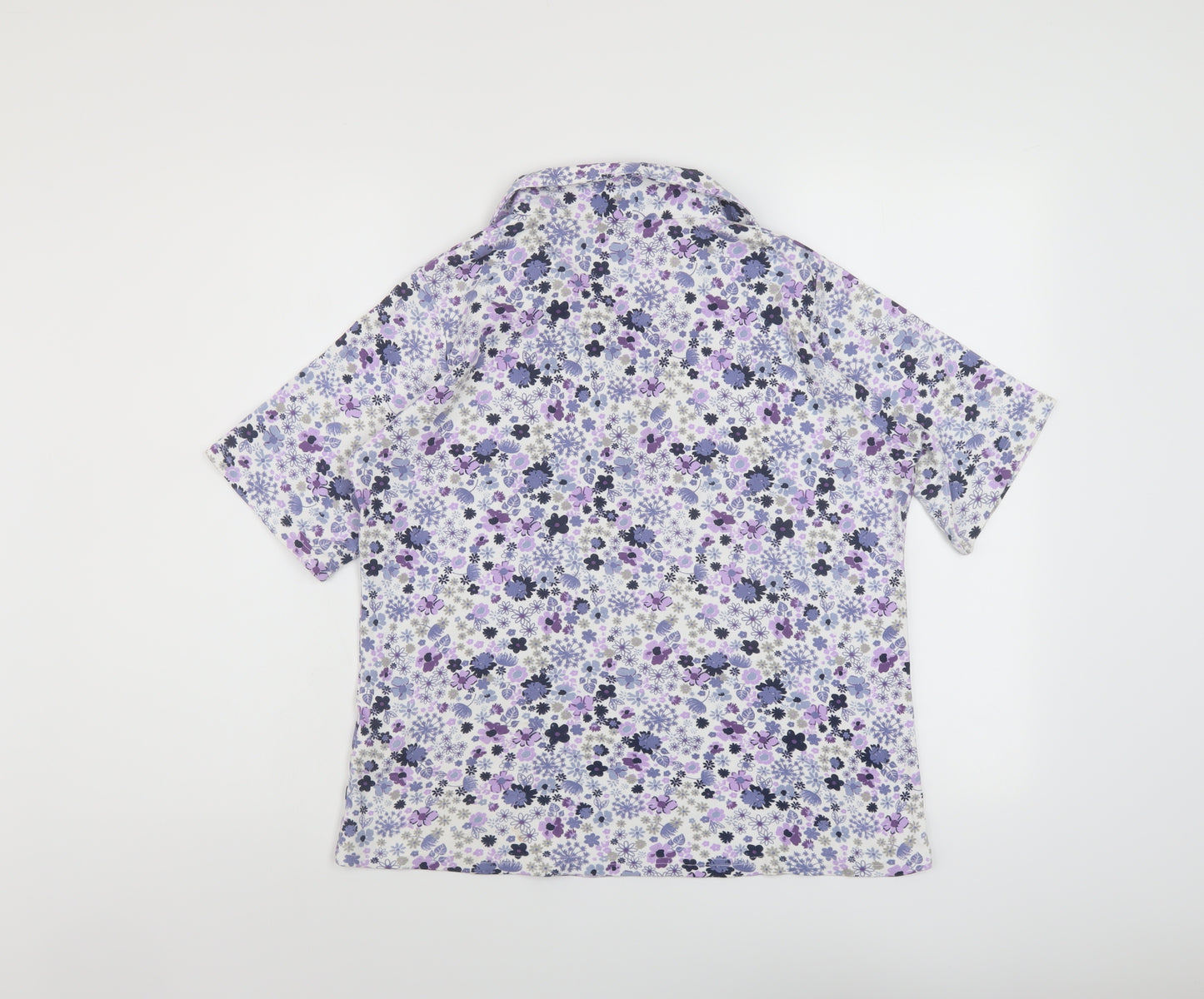 EWM Womens Multicoloured Floral Cotton Basic Polo Size 14 Collared