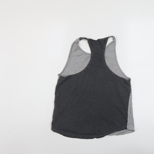 adidas Womens Grey Cotton Basic Polo Size S Round Neck Pullover
