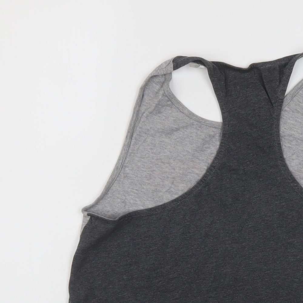 adidas Womens Grey Cotton Basic Polo Size S Round Neck Pullover