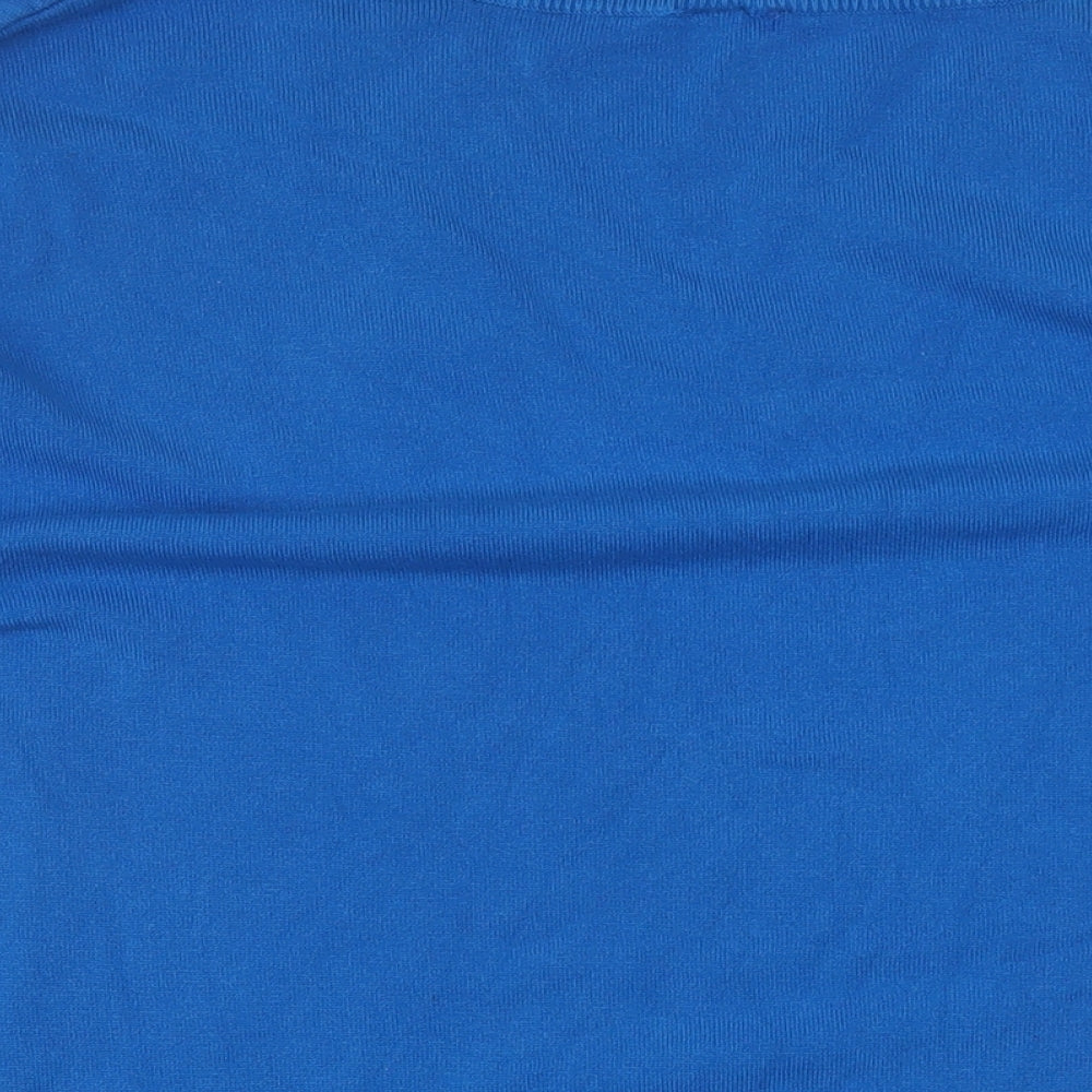 Cpasule Womens Blue V-Neck Viscose Pullover Jumper Size 20