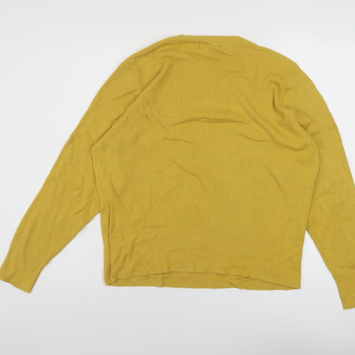 Marks and Spencer Womens Yellow Crew Neck Viscose Pullover Jumper Size 20