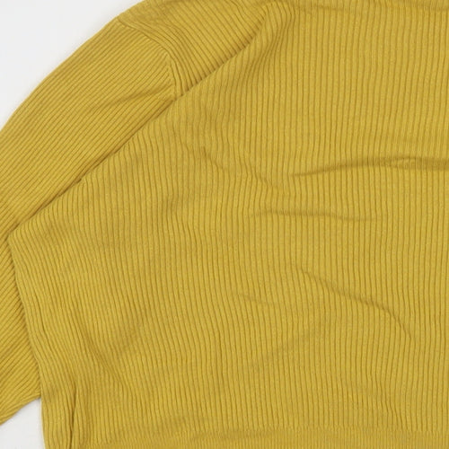 Marks and Spencer Womens Yellow Crew Neck Viscose Pullover Jumper Size 20