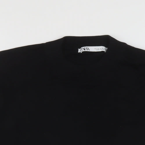 Zara Womens Black Mock Neck Viscose Pullover Jumper Size M