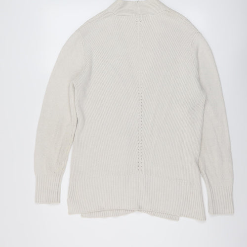 Fat Face Womens Ivory V-Neck Acrylic Cardigan Jumper Size 12
