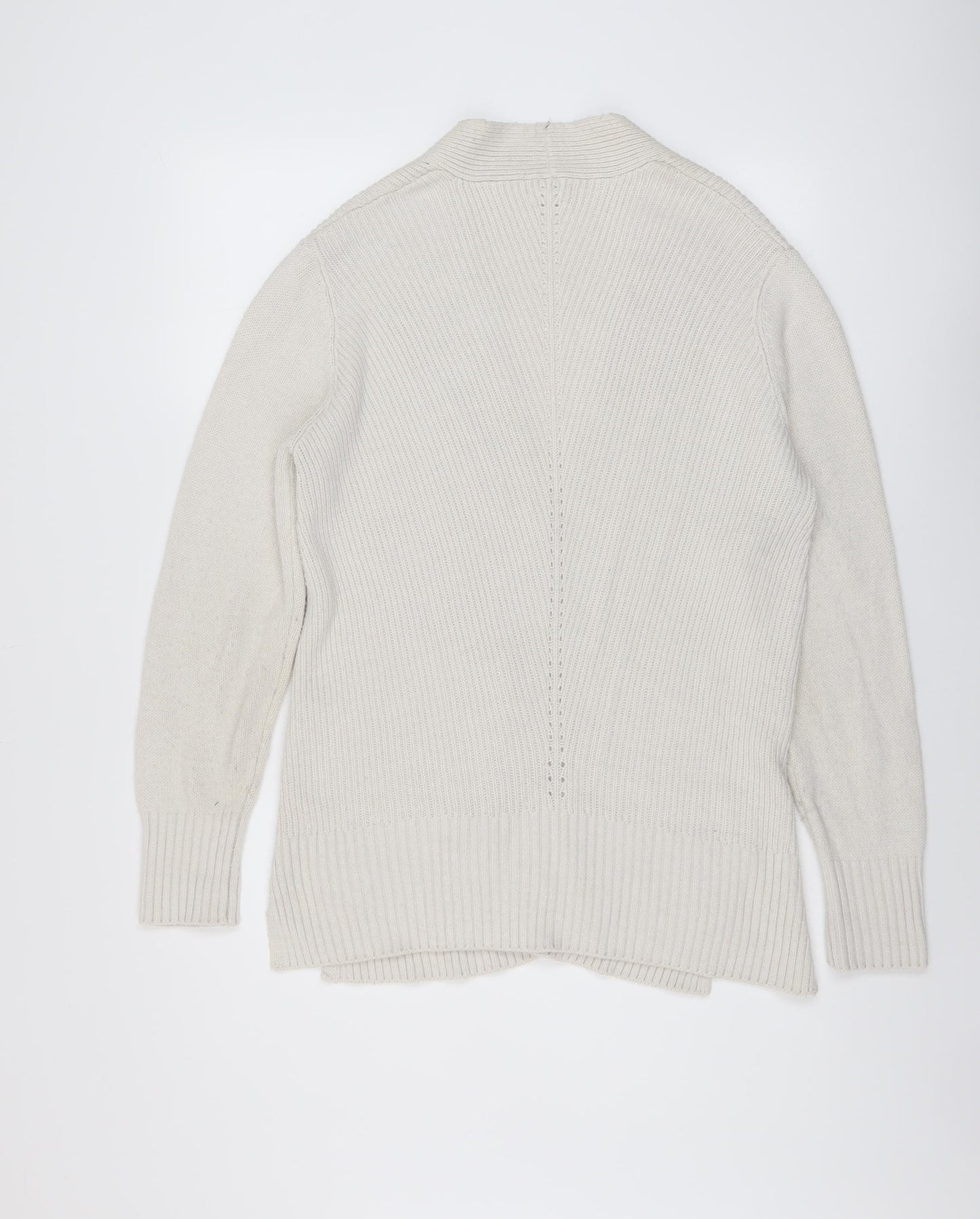 Fat Face Womens Ivory V-Neck Acrylic Cardigan Jumper Size 12