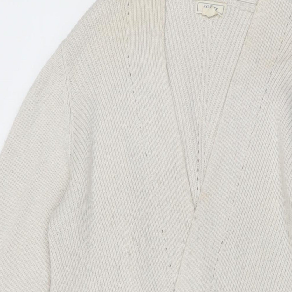 Fat Face Womens Ivory V-Neck Acrylic Cardigan Jumper Size 12