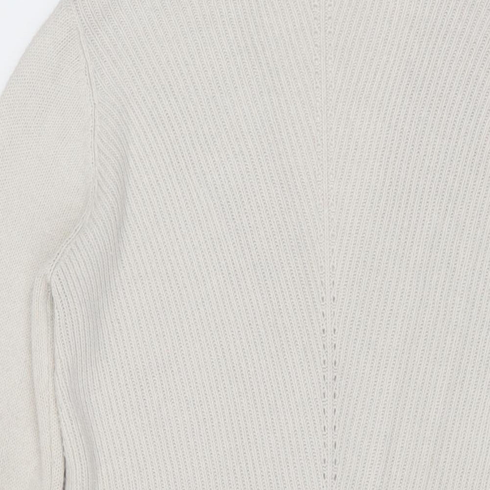 Fat Face Womens Ivory V-Neck Acrylic Cardigan Jumper Size 12