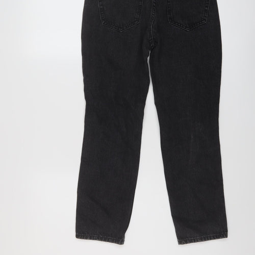 NEXT Womens Grey Cotton Mom Jeans Size 6 L25 in Regular Button
