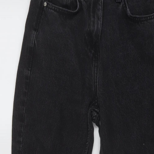 NEXT Womens Grey Cotton Mom Jeans Size 6 L25 in Regular Button