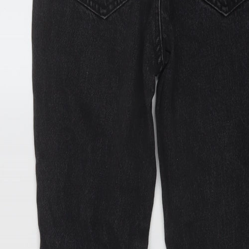 NEXT Womens Grey Cotton Mom Jeans Size 6 L25 in Regular Button