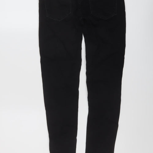 Zara Womens Black Cotton Skinny Jeans Size 6 L27 in Regular Button
