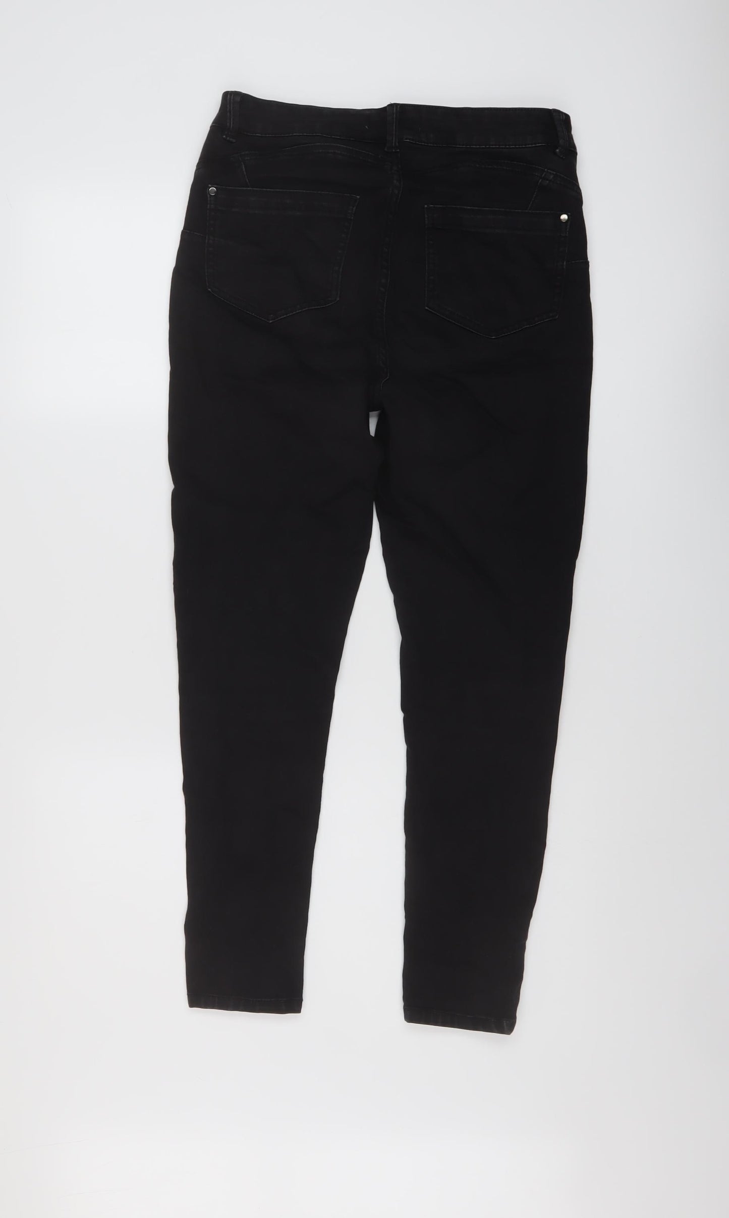 Nutmeg Womens Black Cotton Skinny Jeans Size 10 L26 in Regular Button