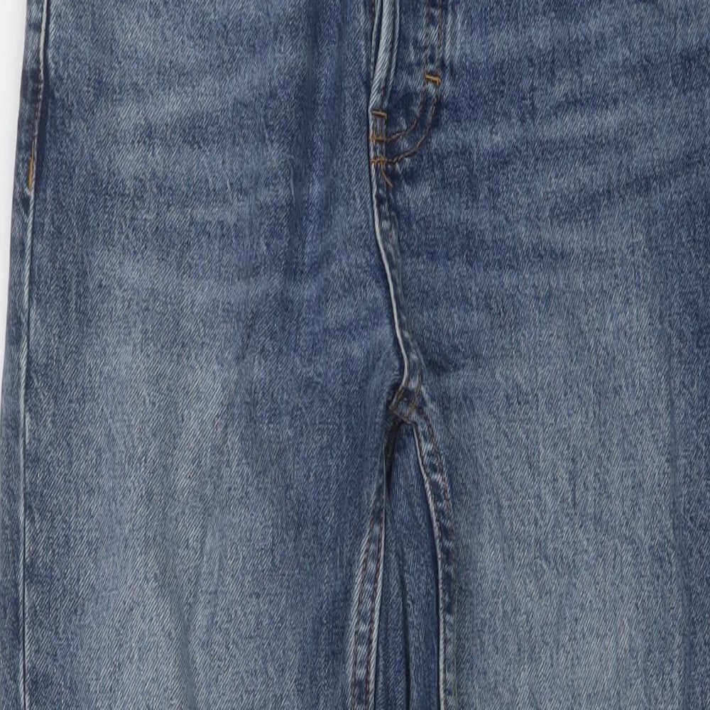Topshop Womens Blue Cotton Mom Jeans Size 28 L25 in Regular Button