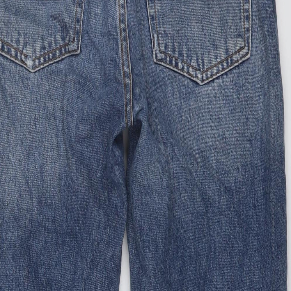 Topshop Womens Blue Cotton Mom Jeans Size 28 L25 in Regular Button