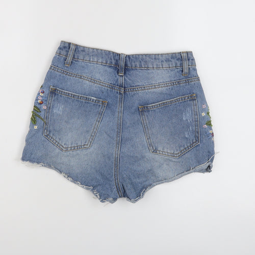 Denim & Co. Womens Blue Cotton Cut-Off Shorts Size 8 L3 in Regular Button
