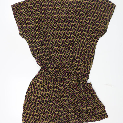 NEXT Womens Multicoloured Geometric Viscose Playsuit One-Piece Size 12 Button - Belted