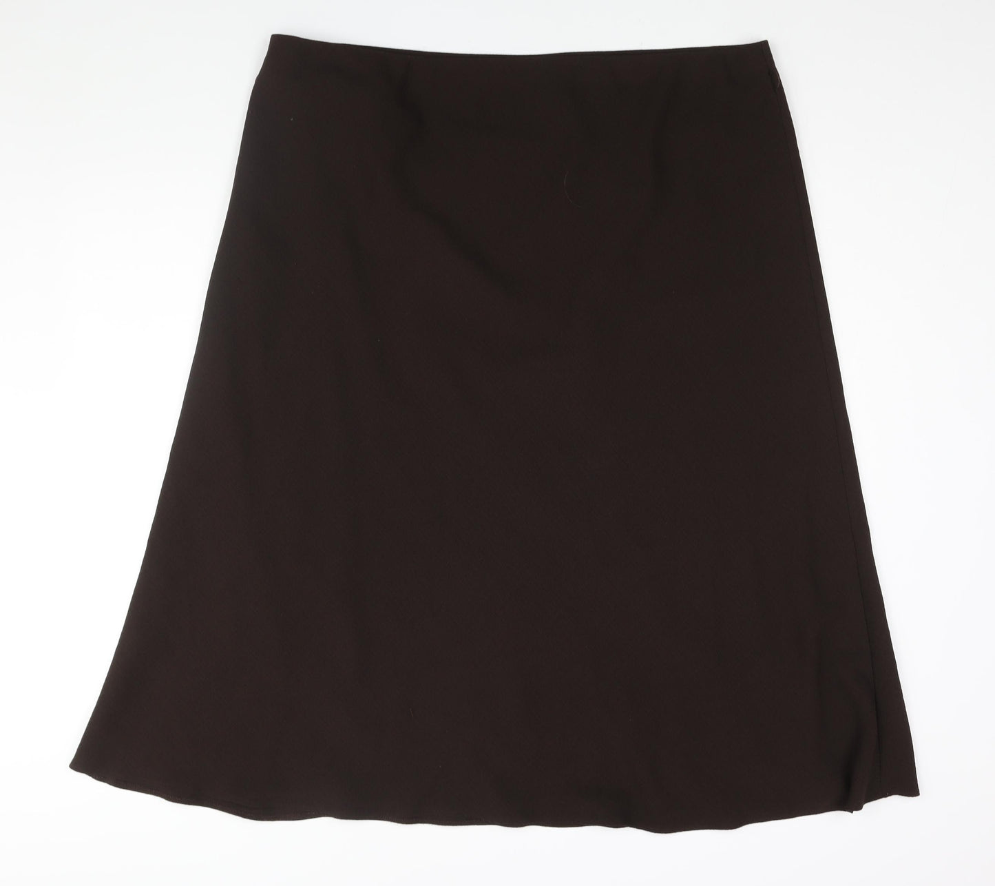 Marks and Spencer Womens Brown Polyester A-Line Skirt Size 22
