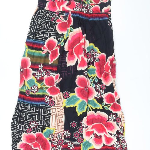 Promod Womens Multicoloured Geometric Viscose Maxi Size 12 Halter Zip - Floral Print