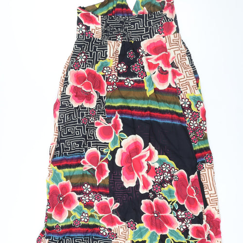Promod Womens Multicoloured Geometric Viscose Maxi Size 12 Halter Zip - Floral Print