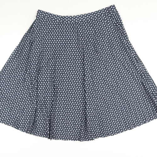 Marks and Spencer Womens Black Geometric Polyester Flare Skirt Size 18