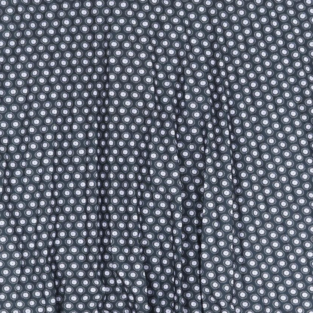 Marks and Spencer Womens Black Geometric Polyester Flare Skirt Size 18