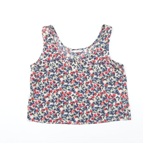New Look Womens Multicoloured Floral Polyester Camisole Blouse Size 10 Scoop Neck