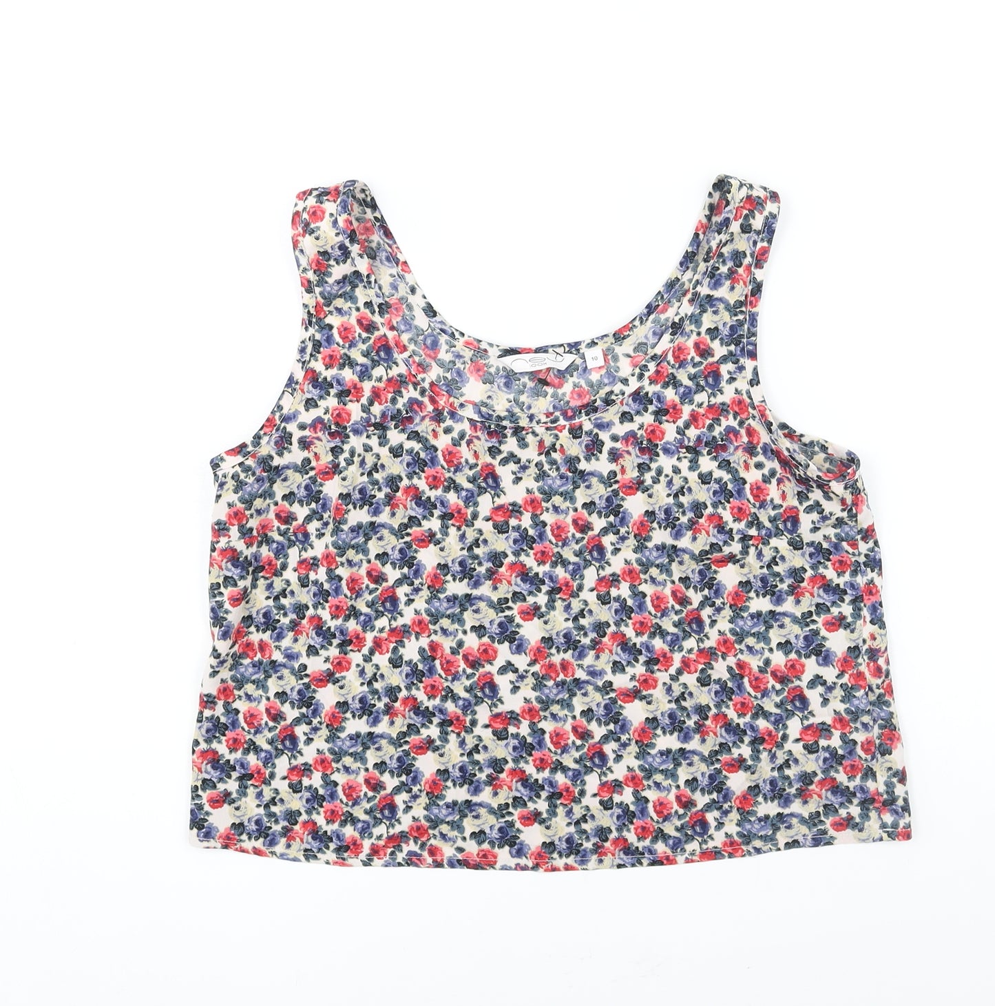 New Look Womens Multicoloured Floral Polyester Camisole Blouse Size 10 Scoop Neck