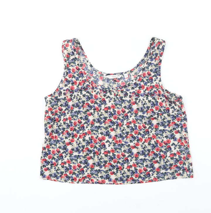 New Look Womens Multicoloured Floral Polyester Camisole Blouse Size 10 Scoop Neck