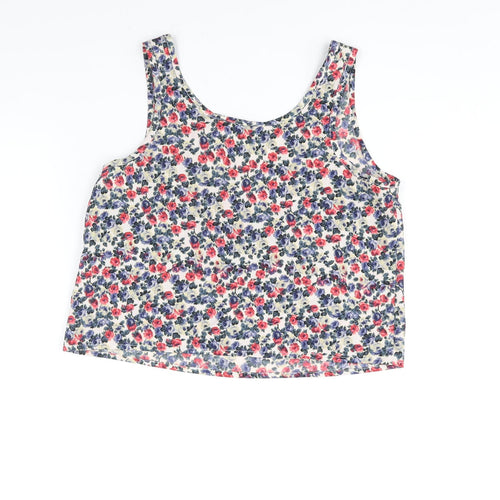 New Look Womens Multicoloured Floral Polyester Camisole Blouse Size 10 Scoop Neck